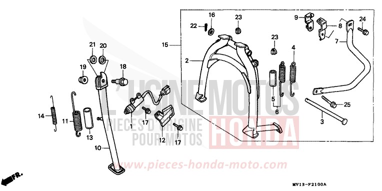 STAENDER von Africa Twin 750 SHASTA WHITE (NH138H) von 1990